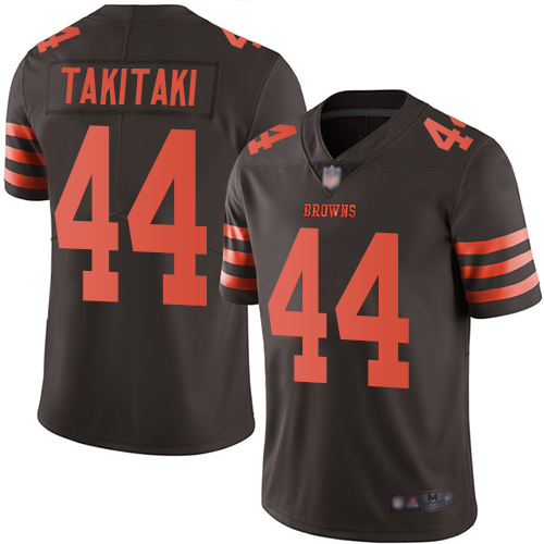 Cleveland Browns Sione Takitaki Men Brown Limited Jersey #44 NFL Football Rush Vapor Untouchable